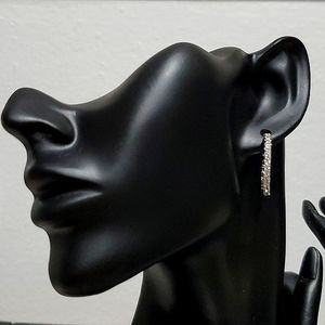 CZ Sterling Silver Hoops